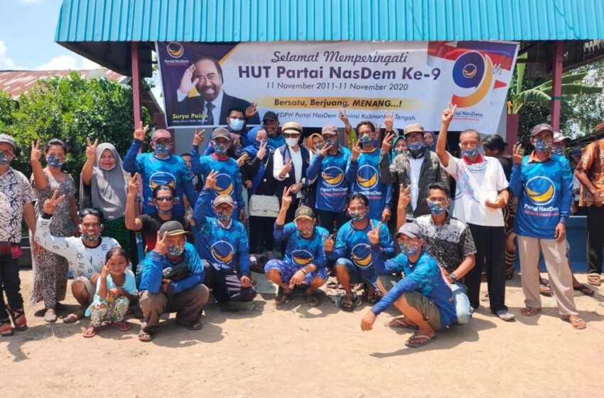  HUT NasDem Ke 9 Tahun, DPW NasDem Kalteng Gelar Bakti Sosial di Desa Terusan Karya