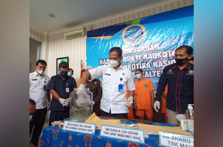  BNNP Kalteng Musnahkan Barang Haram Senilai Rp 3 Miliar