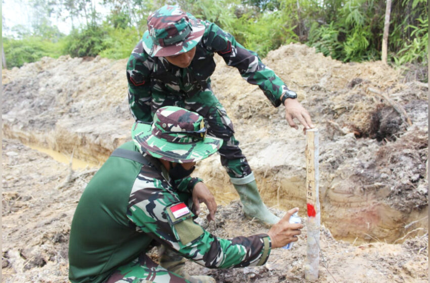  Satgas TMMD Reguler ke-112 Kodim 1016/PLK Pasang Patok Jalan Sepanjang 4.500 Meter di Desa Kampuri