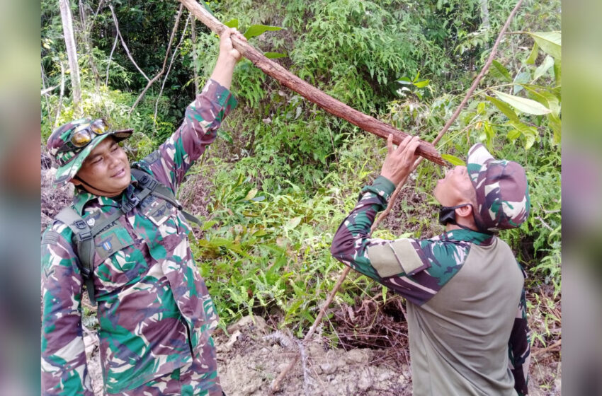  Memiliki Khasiat untuk Kesehatan, Satgas TMMD Reguler ke-112 Kodim 1016/PLK Minum Air dari Akar Bajakah