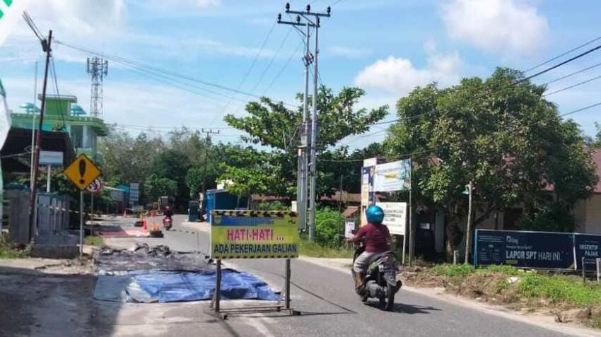  Sedang Diperbaiki, Pengguna Jalan Dalam Kota Kuala Kurun Diminta Waspada