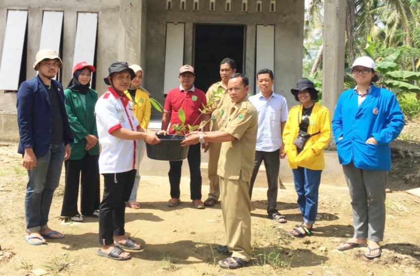  Mahasiswa KKN Kebangsaan ke-X Desa Karya Bersama Salurkan Bantuan 300 Bibit Tanaman Unggul