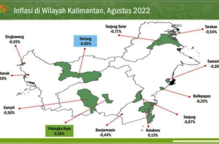 Agustus 2022, Palangka Raya Alami Inflasi 0,28 Persen Tertinggi di Wilayah Kalimantan 