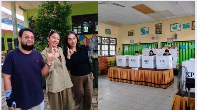  Bersama Jemmy dan Istri, Monica Nyoblos di Kelurahan Mendawai